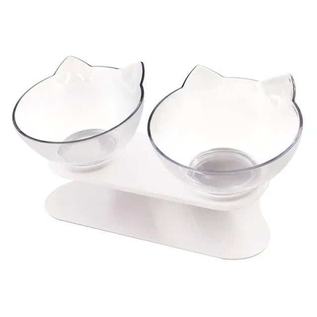 Pet Double Cat Bowl With Raised Stand