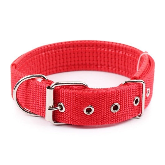 Pet Collar Simple Solid Color Dog Collar Leather Lining Adjustable Small Dog Collar Bichon Labrador Medium To Large Dog Collar