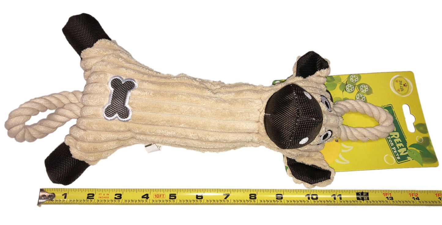 Jute and Rope Plush Pig Dog Toy