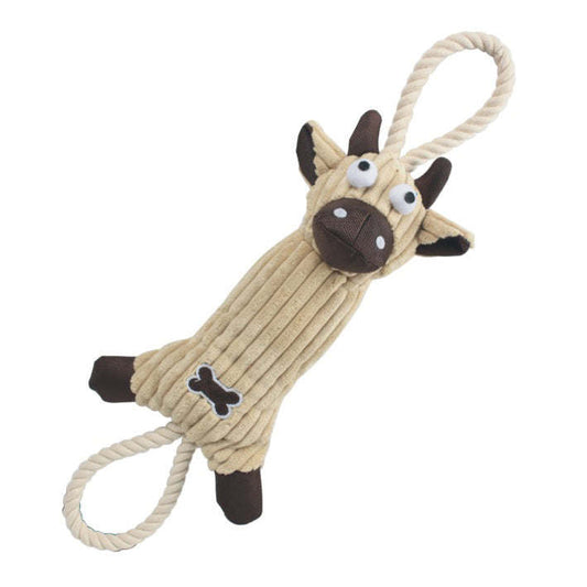 Jute and Rope Plush Pig Dog Toy