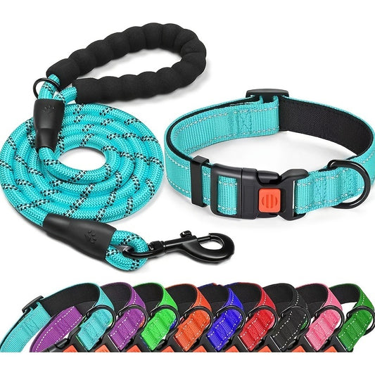 No Pull Dog Harness; Adjustable Nylon Dog Vest & Leashes For Walking Training; Pet Supplies