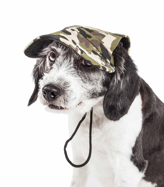 Pet Life 'Torrential Downfour' Camouflage Uv Protectant Adjustable Fashion Dog Hat Cap